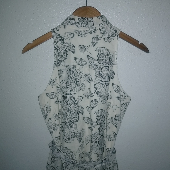 Banana Republic 4 Batik Sleeveless Cotton Button Down Front Collared Shirt Dress - Picture 3 of 9